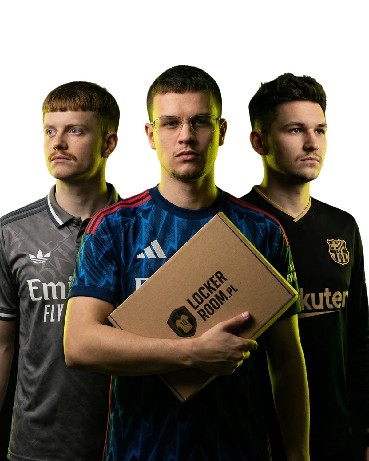 Zespół Locker Room - Maks, Mateusz i Krzysiek z Wrocławia, założyciele mystery boxów z koszulkami piłkarskimi